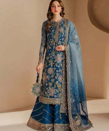 Pakistani Embroiderd Unstitched Chiffon Suit 3 PC Shalwar Kameez Lining included